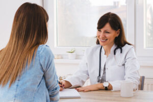 patient having a consultation for the annual physical exam